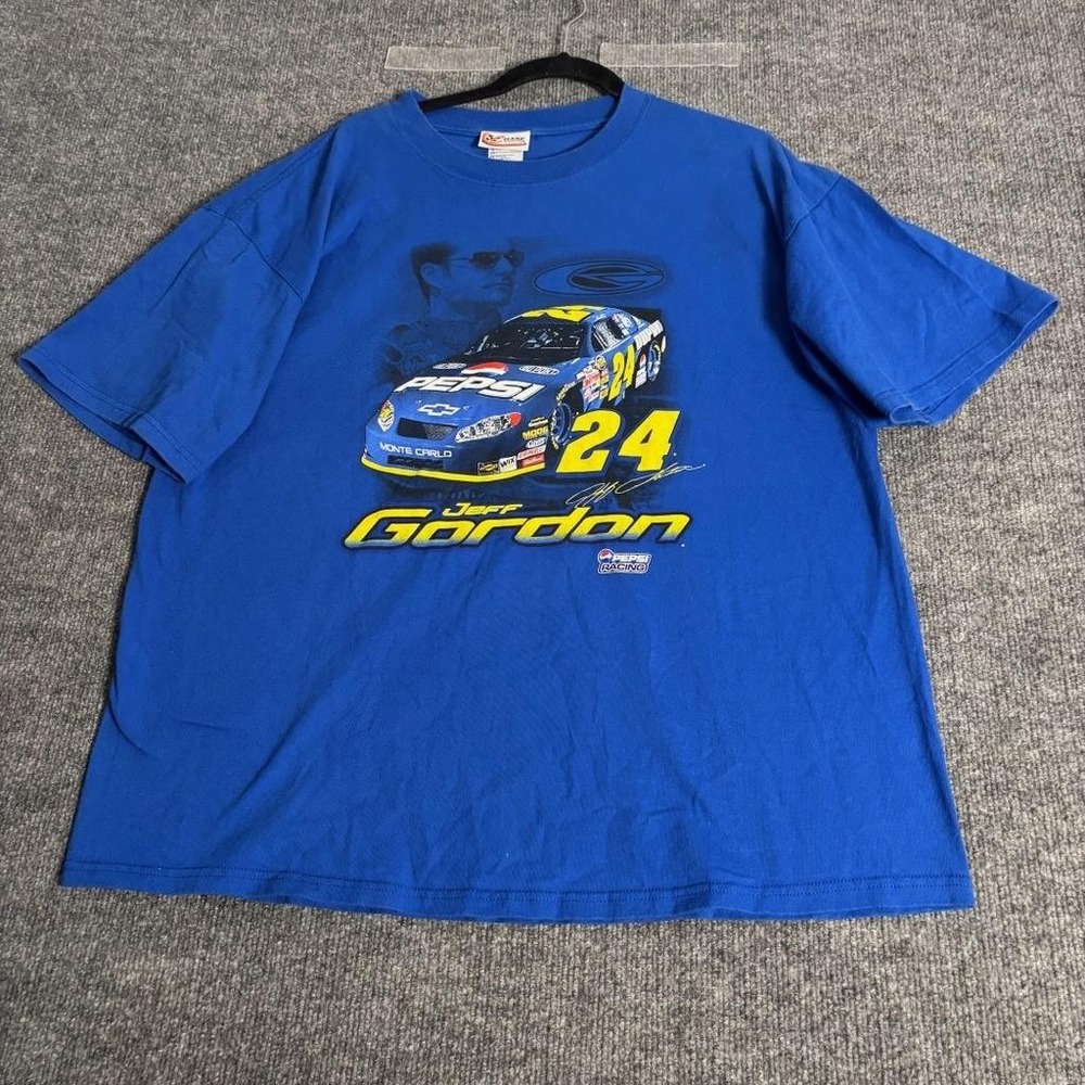 Jeff Gordon Shirt Mens XL Blue NASCAR Racing Pepsi 24 Graphic Chase Authentics